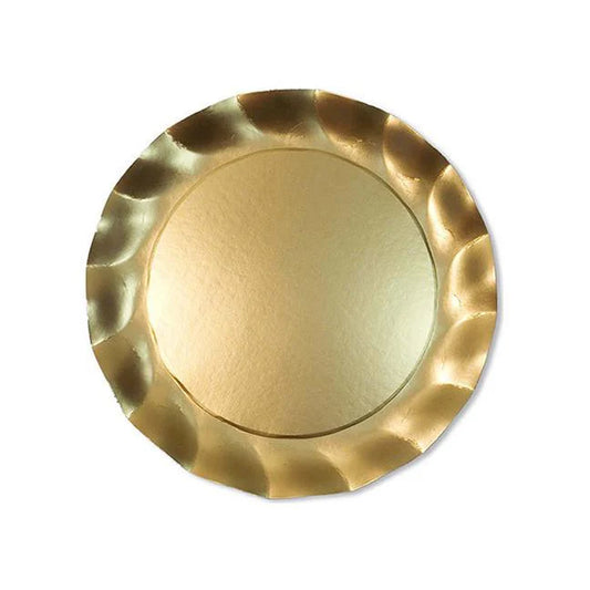 SOP Wavy Dinner Plate 8 Cnt - Gold