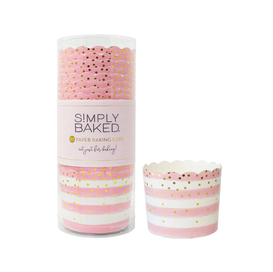 SOP Large Paper Baking Cup - Pink Stripe