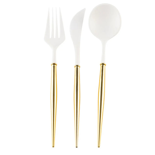 SOP Bella Cutlery - White and Gold