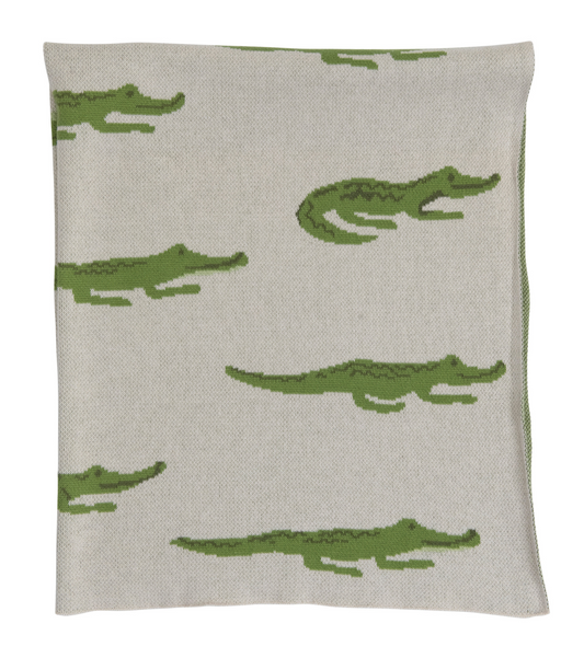 Cotton Knit Blanket with Alligators
