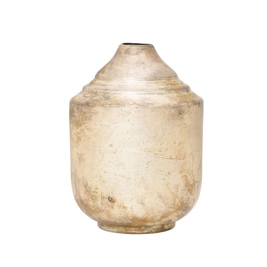 4" Round Metal Vase